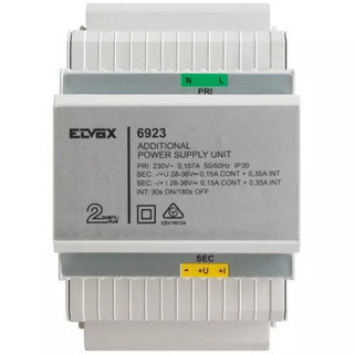 Elvox - Alimentador Adicional para Videoporteiro Sistema Due Fili com 28 Vdc saída, alimentação 230Vac 50 Hz 15Va 6923