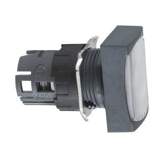 Schneider - Cabeça de Botão de Pressão Luminoso Rectangular Branco Para Furo 16mm ZB6DF1